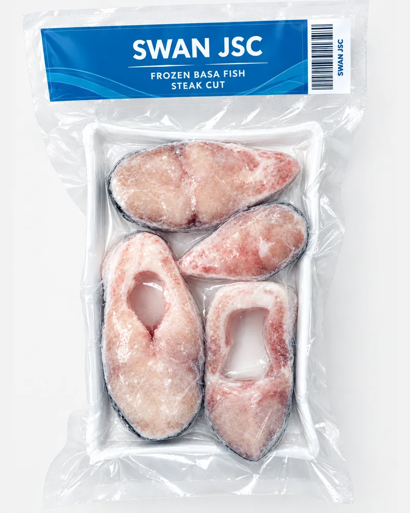 Frozen basa steaks