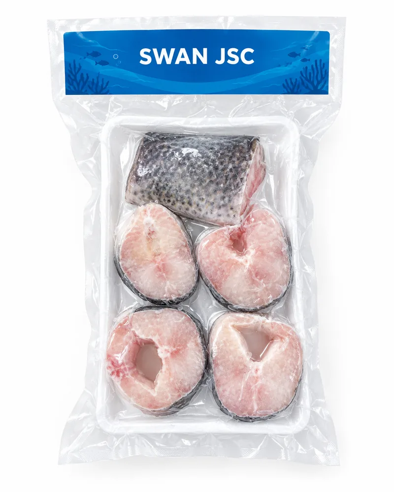Frozen snakehead steaks